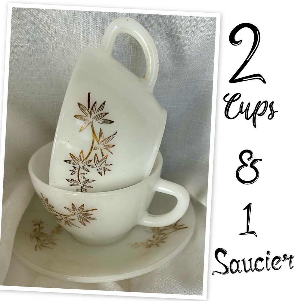 Vintage FEDERAL GLASS Golden Glory Milk Glass